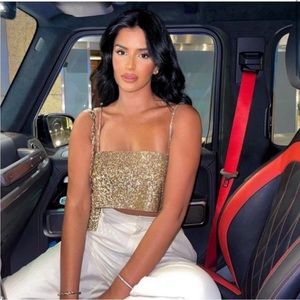 ZARA Gold Shimmery crop top 7657/948 - NWT